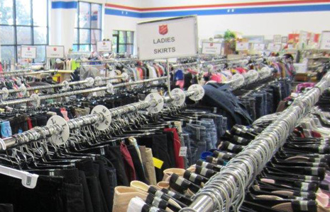 Thrift store section for ladies